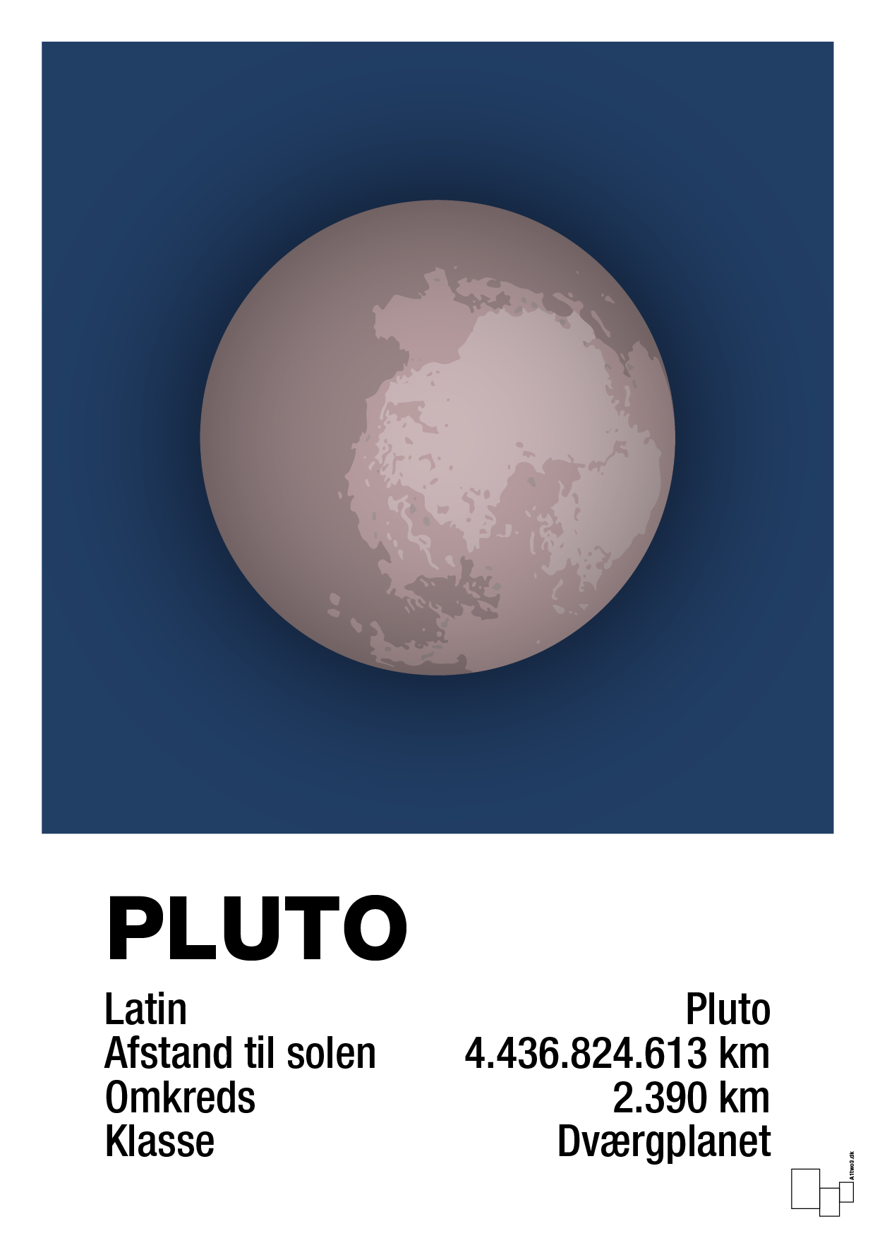 pluto - Plakat med Videnskab i Lapis Blue