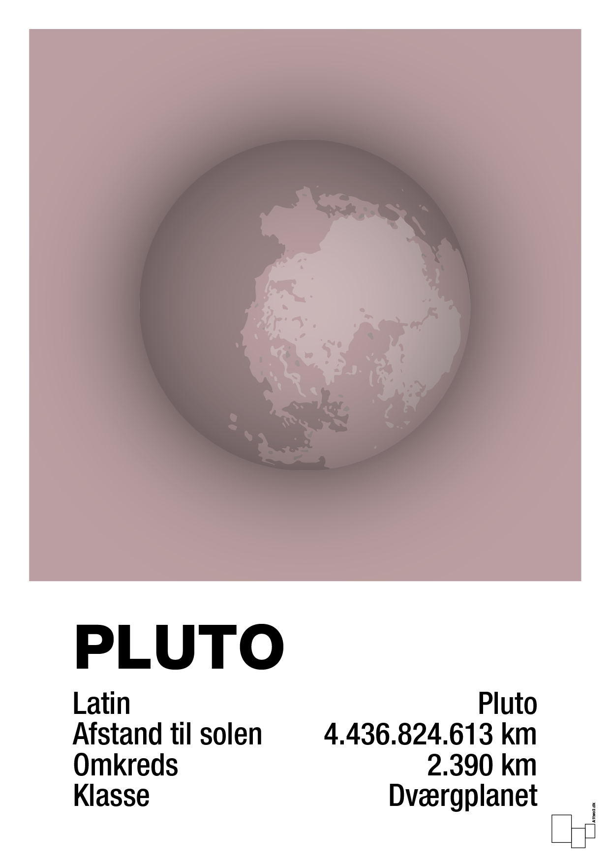pluto - Plakat med Videnskab i Light Rose