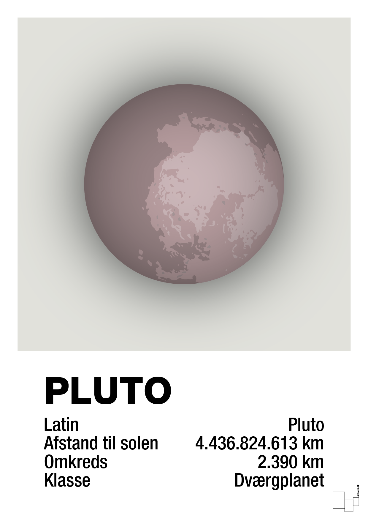 pluto - Plakat med Videnskab i Painters White