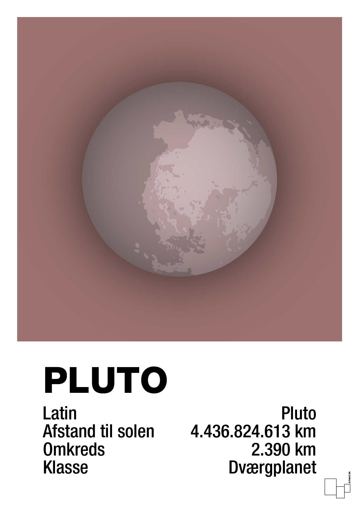 pluto - Plakat med Videnskab i Plum