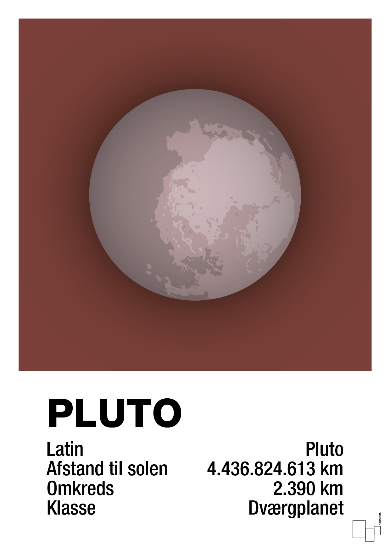 pluto - Plakat med Videnskab i Red Pepper