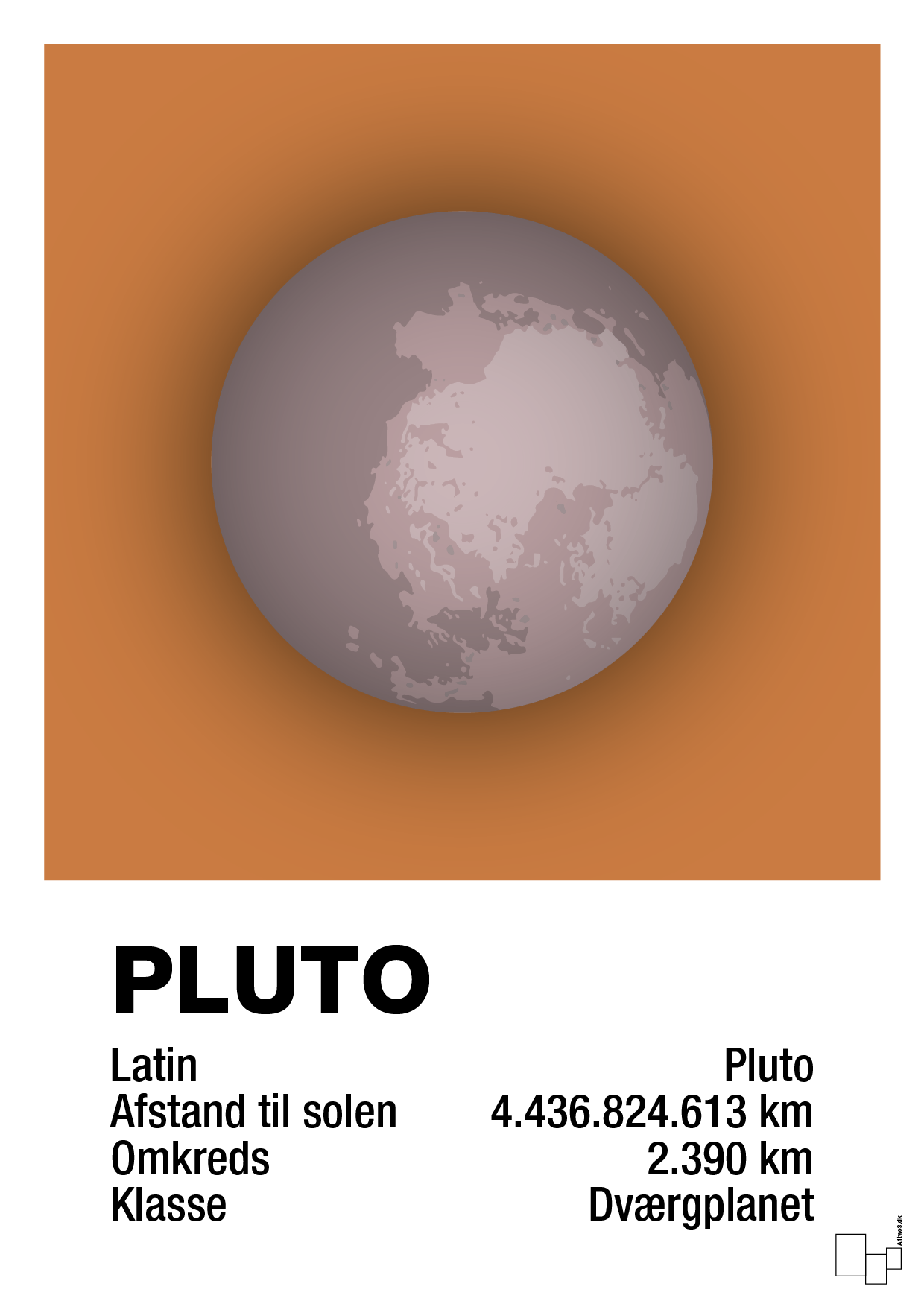 pluto - Plakat med Videnskab i Rumba Orange