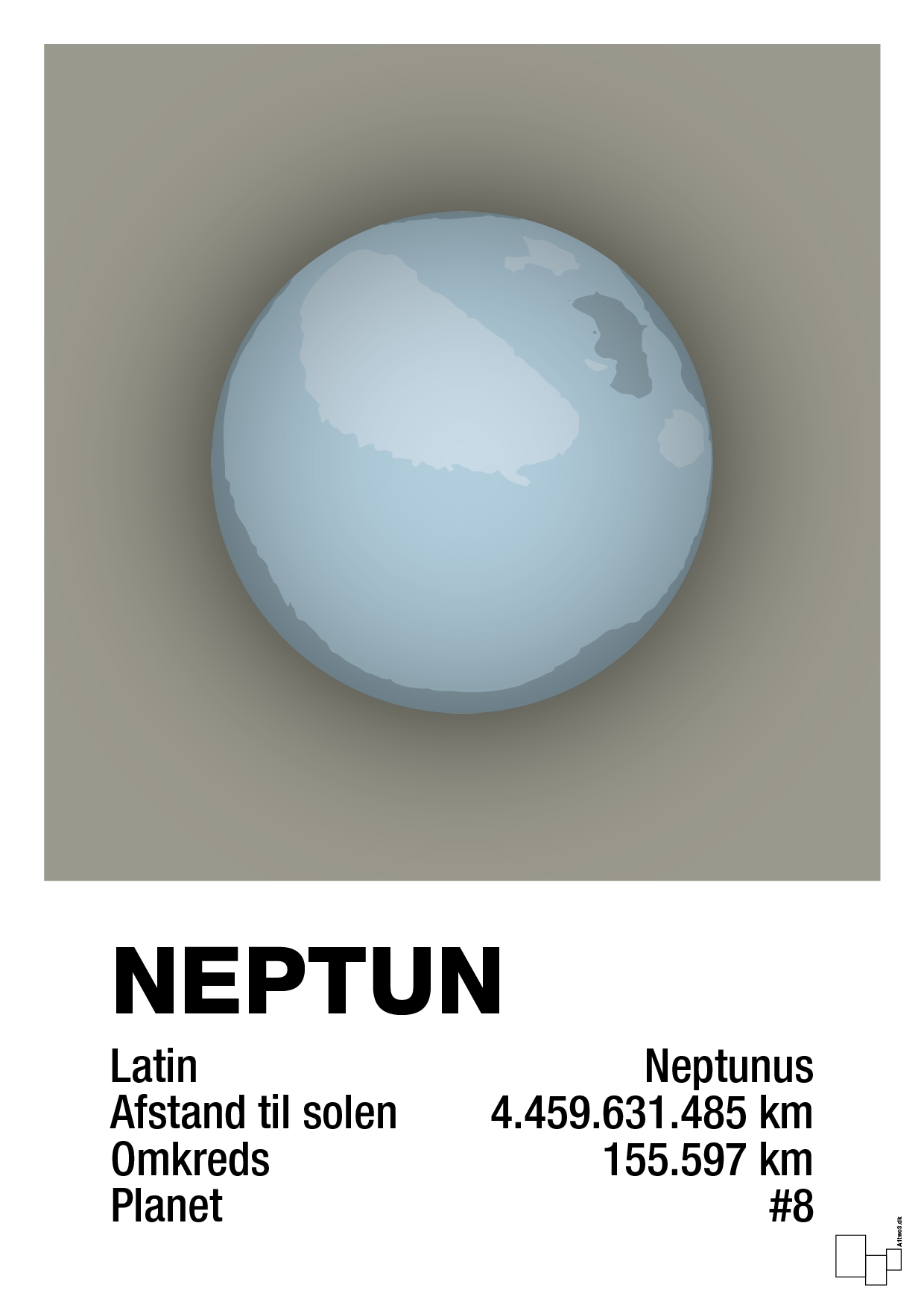 neptun - Plakat med Videnskab i Battleship Gray