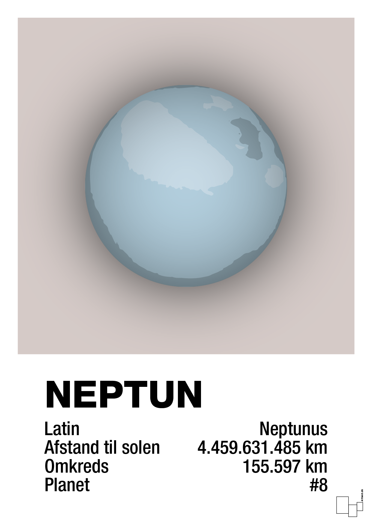 neptun - Plakat med Videnskab i Broken Beige