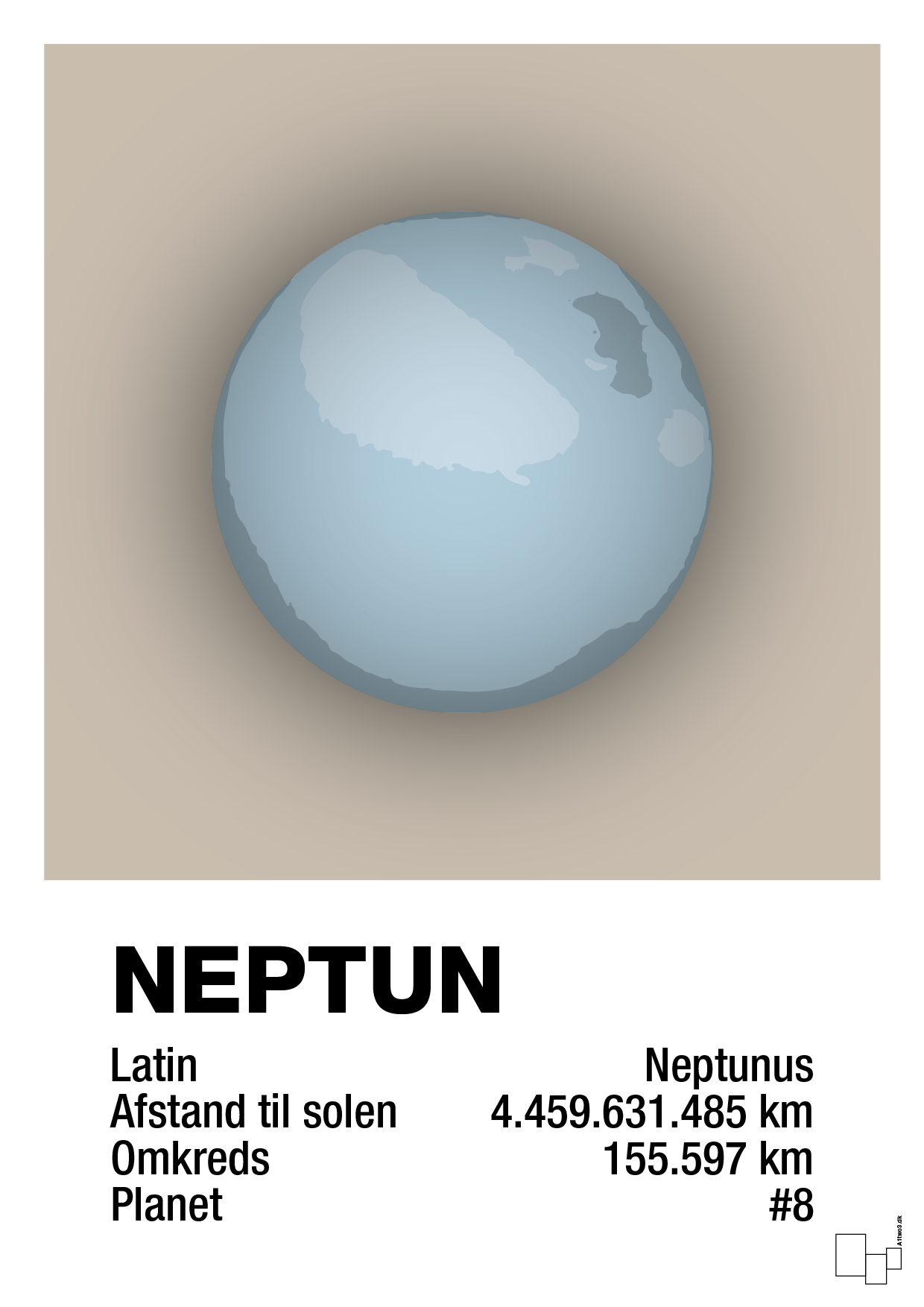 neptun - Plakat med Videnskab i Creamy Mushroom