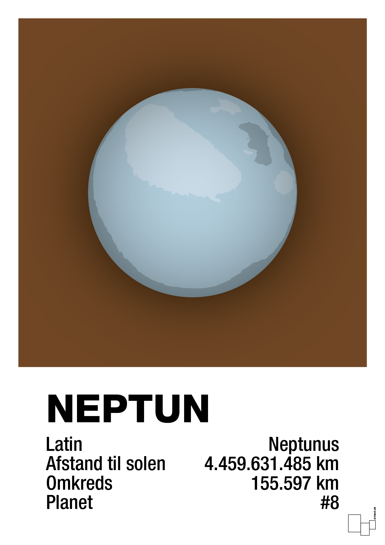 neptun - Plakat med Videnskab i Dark Brown