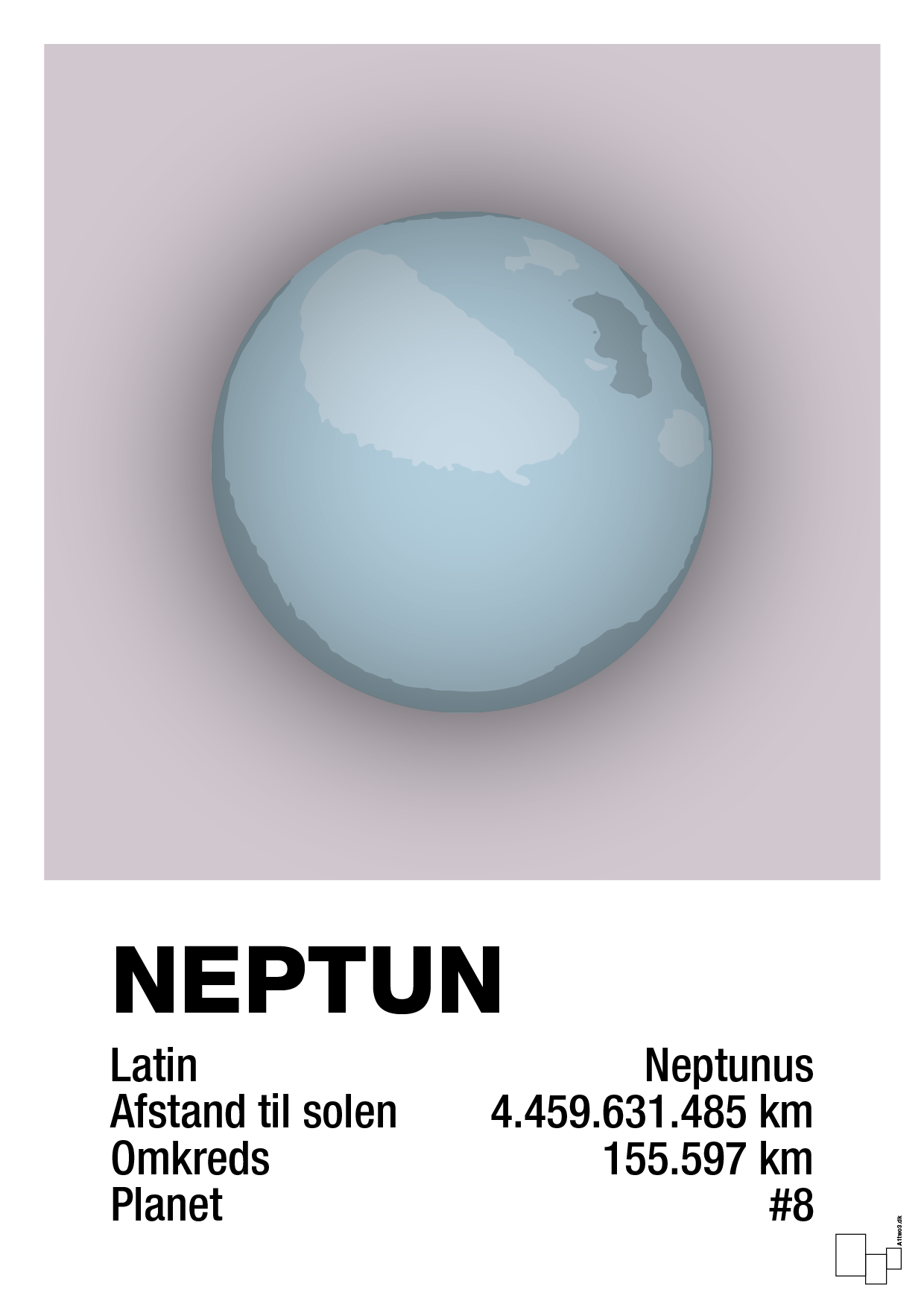 neptun - Plakat med Videnskab i Dusty Lilac