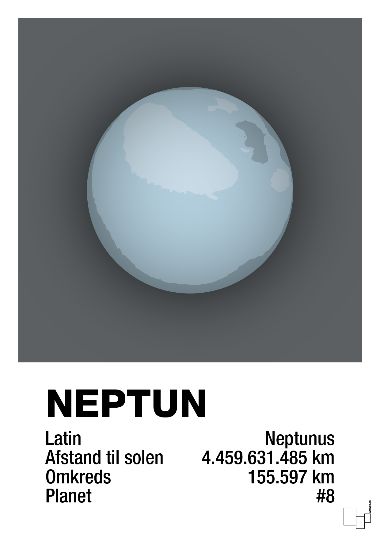 neptun - Plakat med Videnskab i Graphic Charcoal