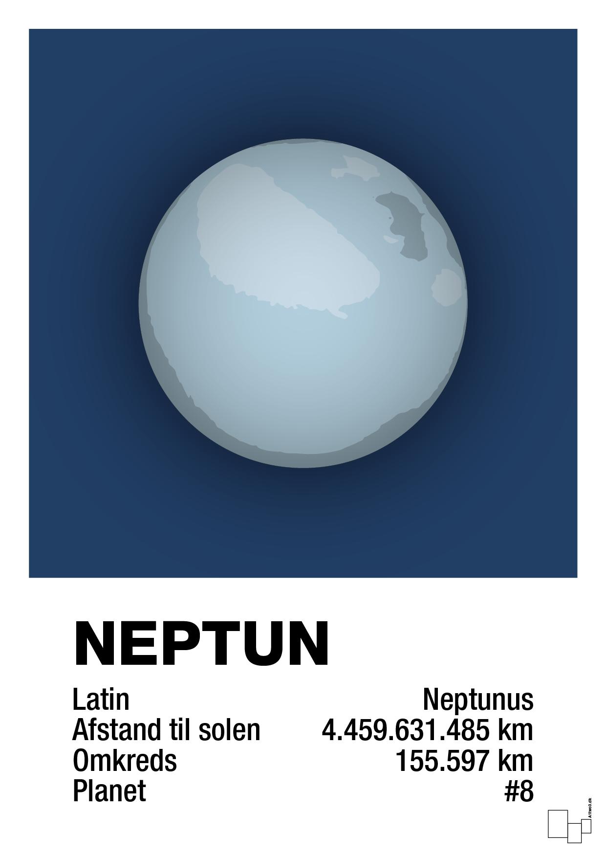 neptun - Plakat med Videnskab i Lapis Blue