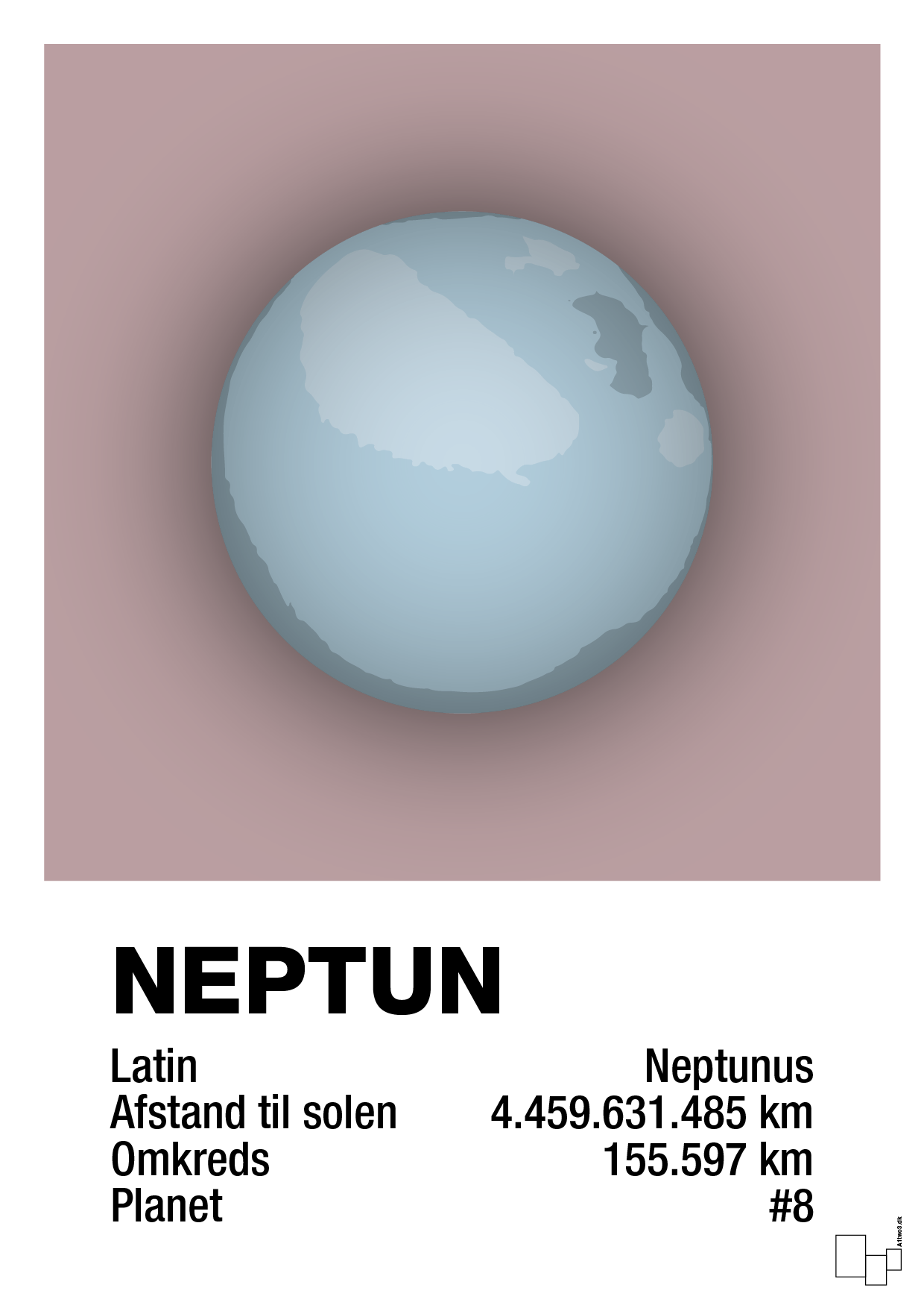 neptun - Plakat med Videnskab i Light Rose