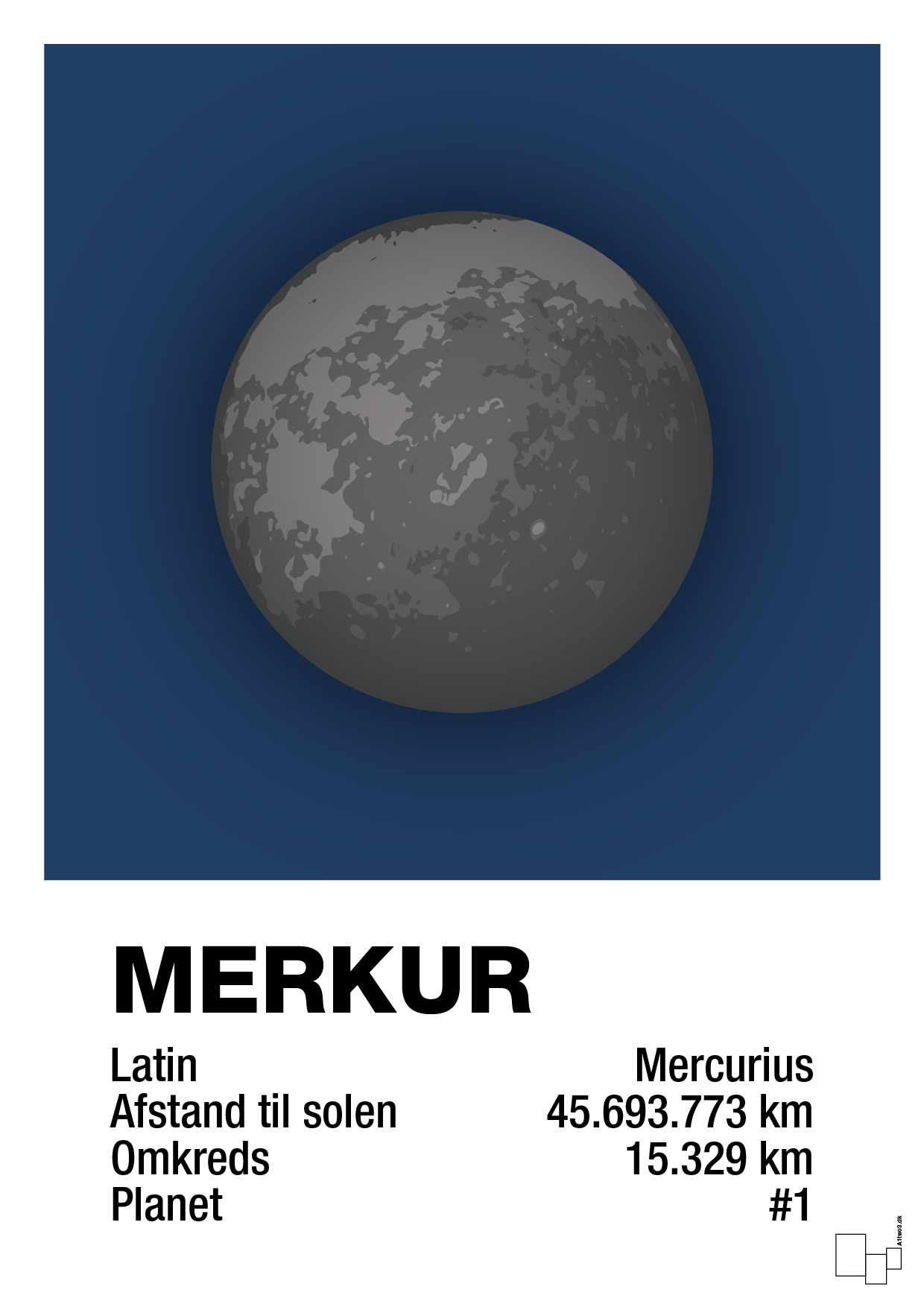 merkur - Plakat med Videnskab i Lapis Blue