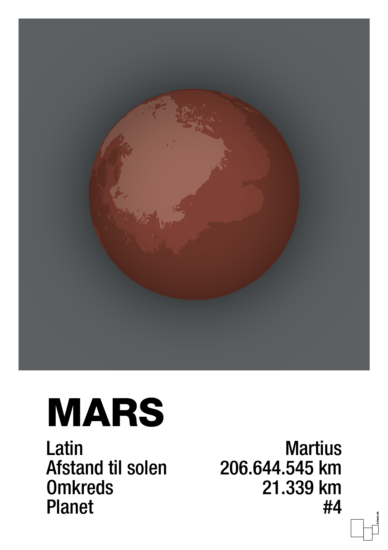 mars - Plakat med Videnskab i Graphic Charcoal