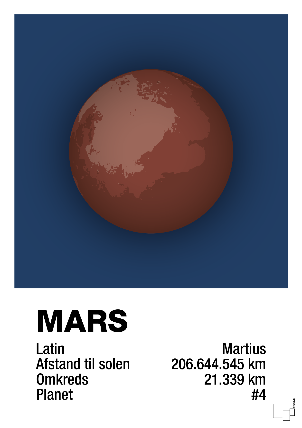 mars - Plakat med Videnskab i Lapis Blue