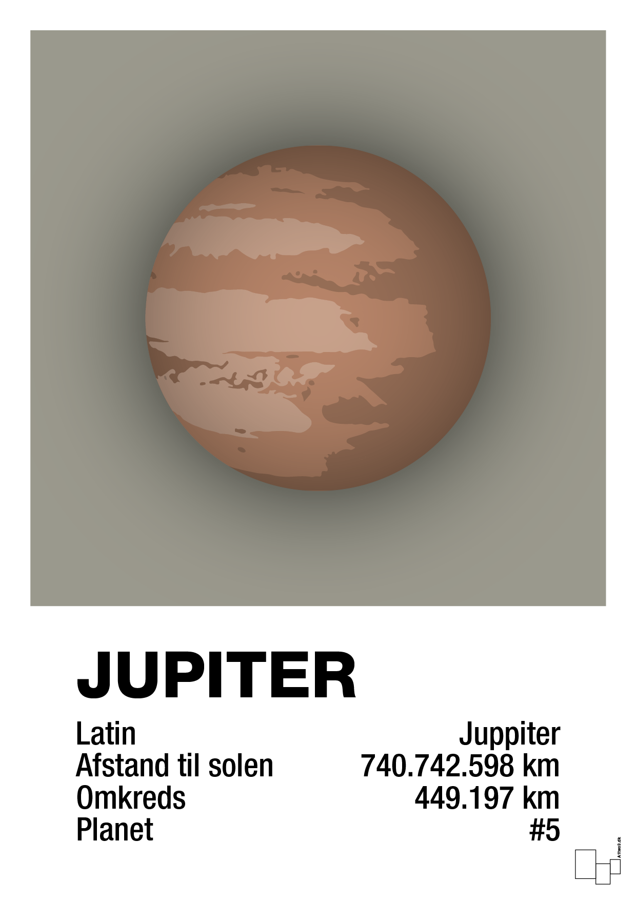 jupiter - Plakat med Videnskab i Battleship Gray