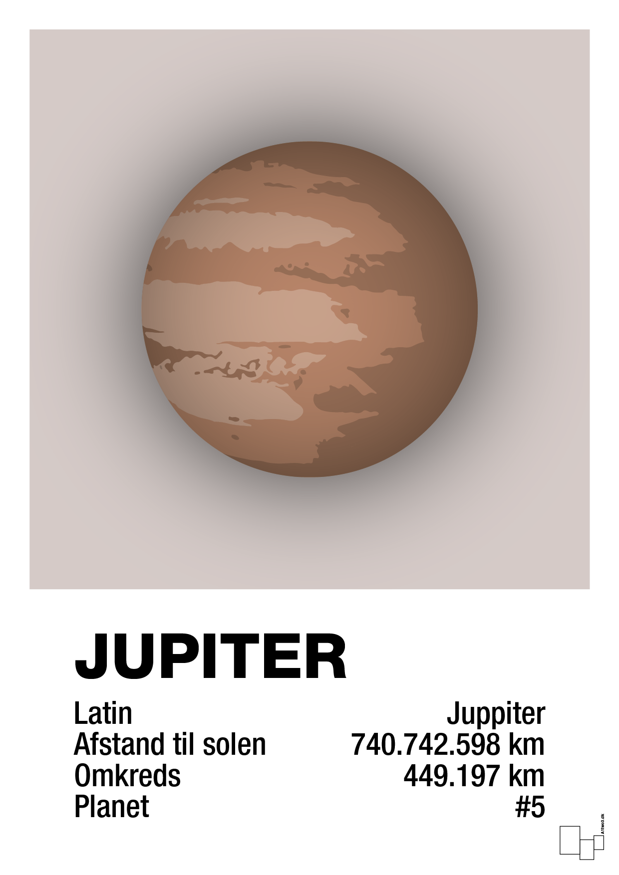 jupiter - Plakat med Videnskab i Broken Beige