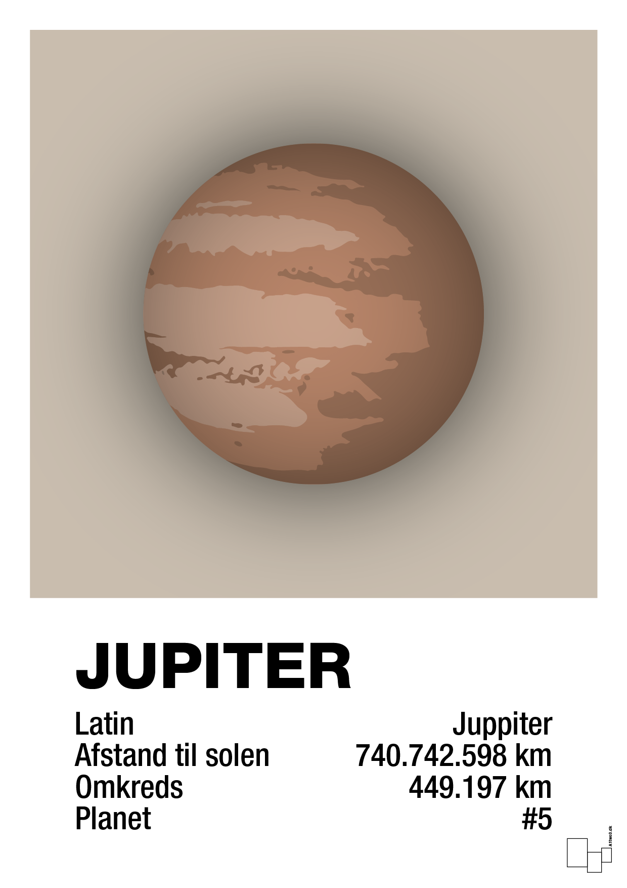 jupiter - Plakat med Videnskab i Creamy Mushroom