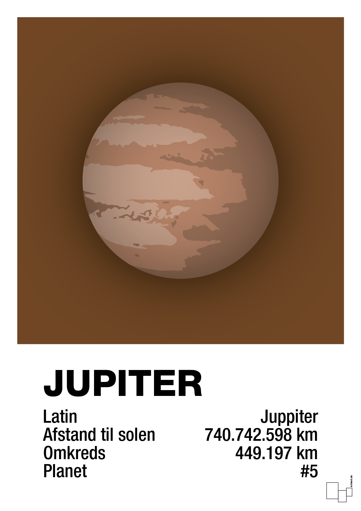 jupiter - Plakat med Videnskab i Dark Brown