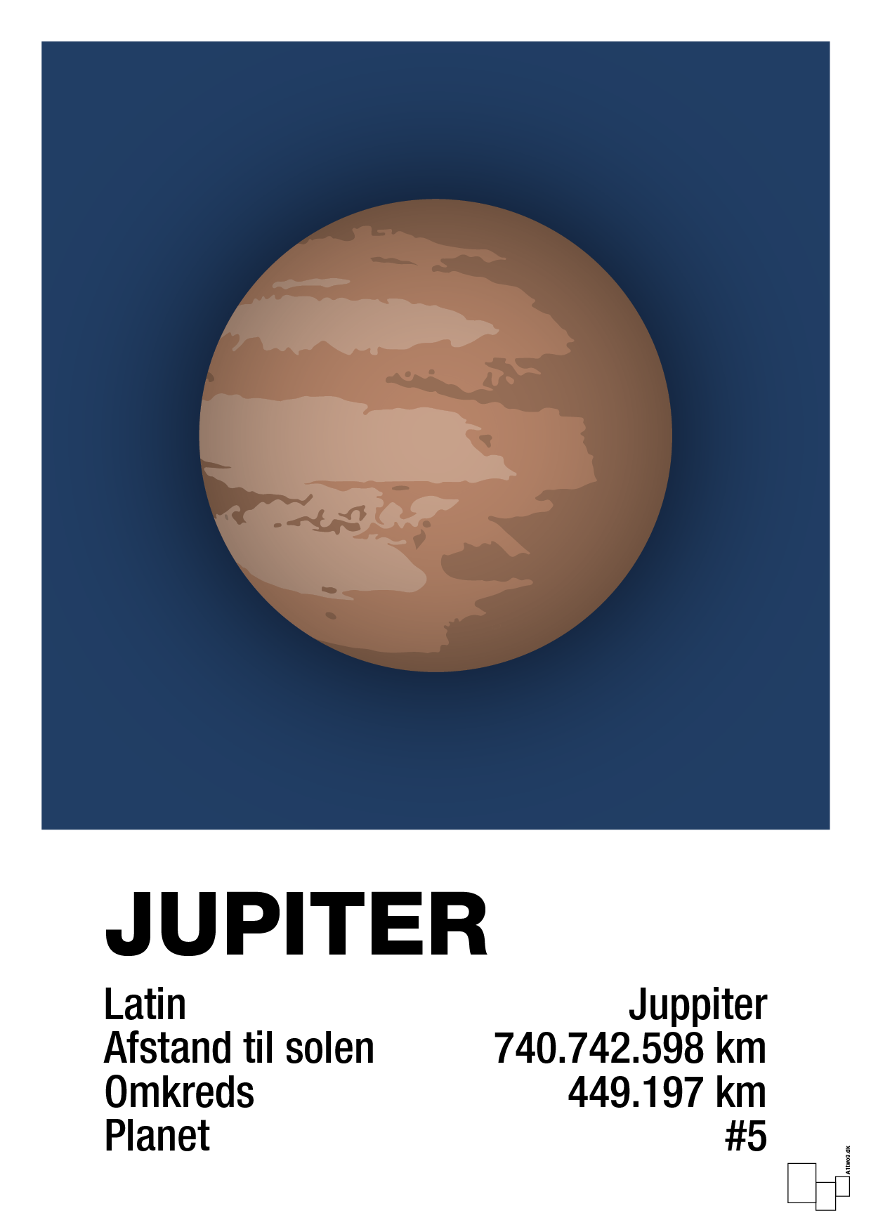 jupiter - Plakat med Videnskab i Lapis Blue