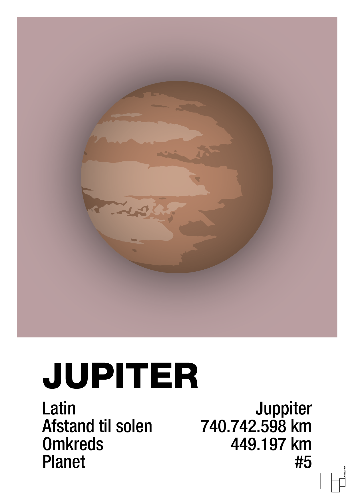 jupiter - Plakat med Videnskab i Light Rose