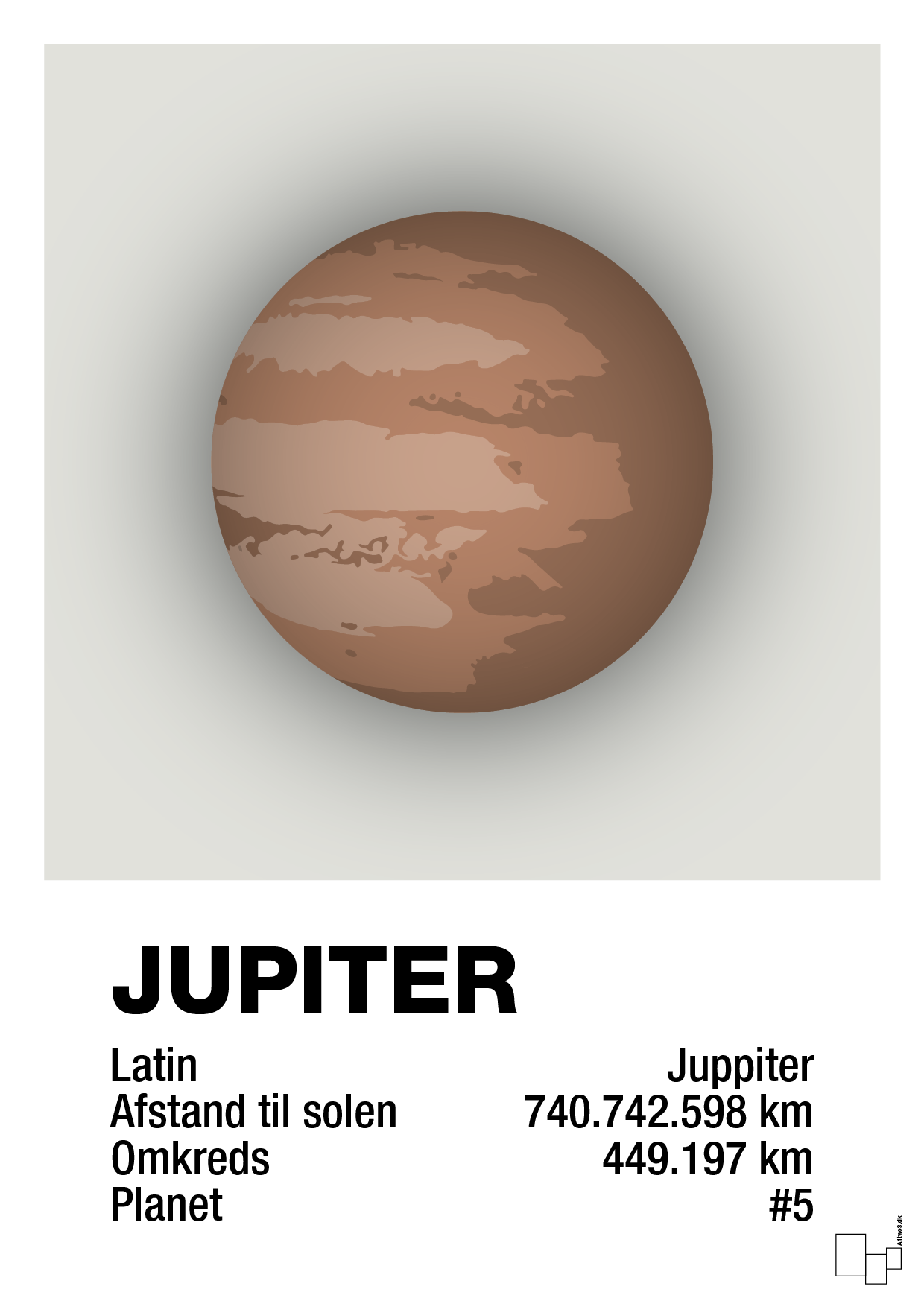 jupiter - Plakat med Videnskab i Painters White