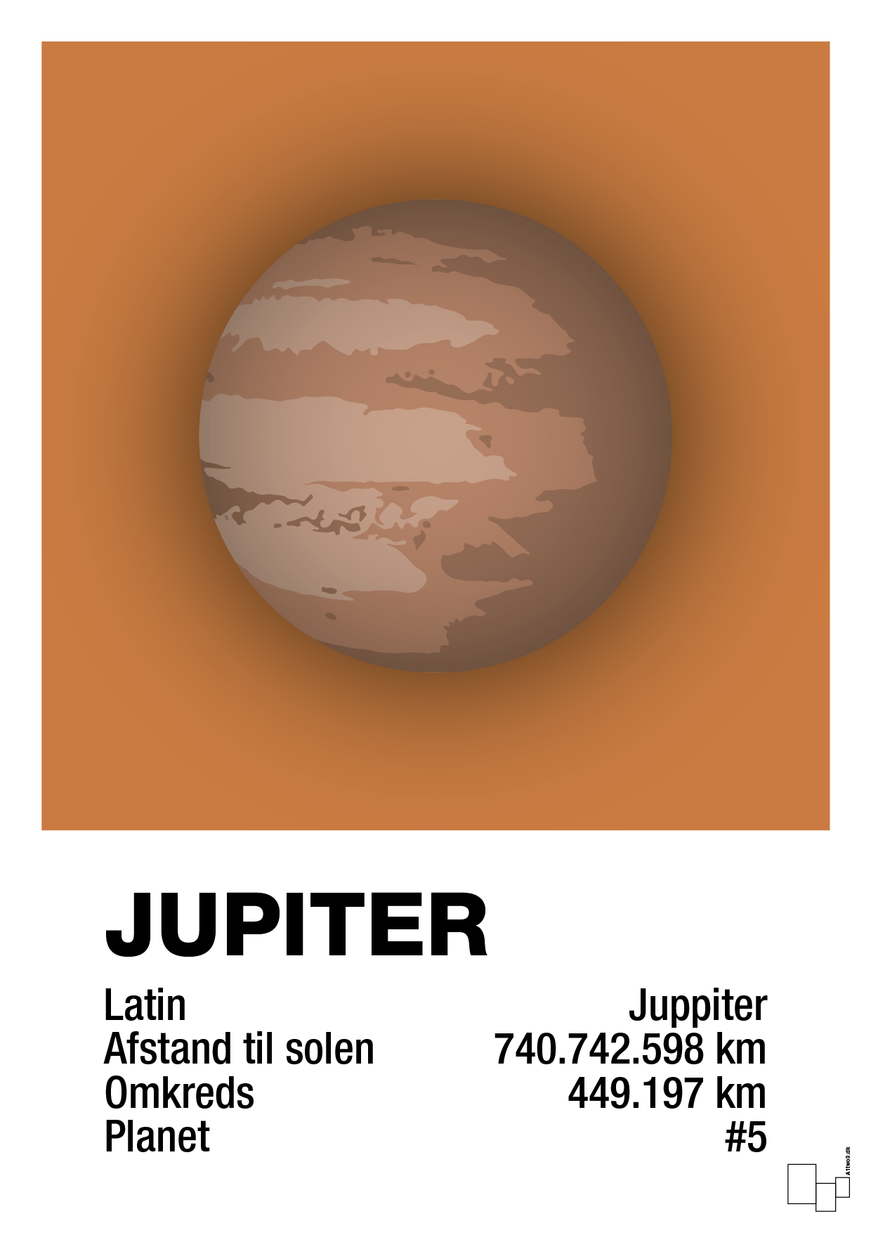 jupiter - Plakat med Videnskab i Rumba Orange