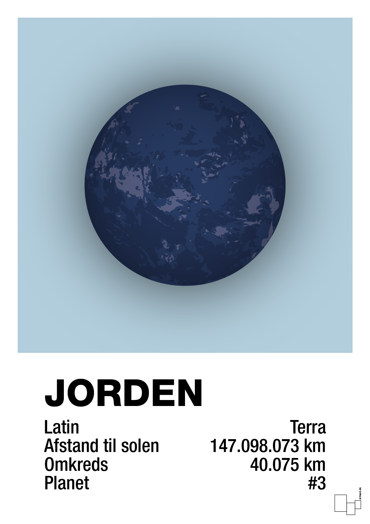 jorden - Plakat med Videnskab i Heavenly Blue