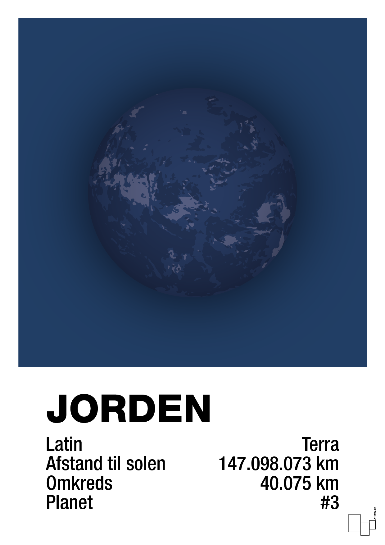 jorden - Plakat med Videnskab i Lapis Blue