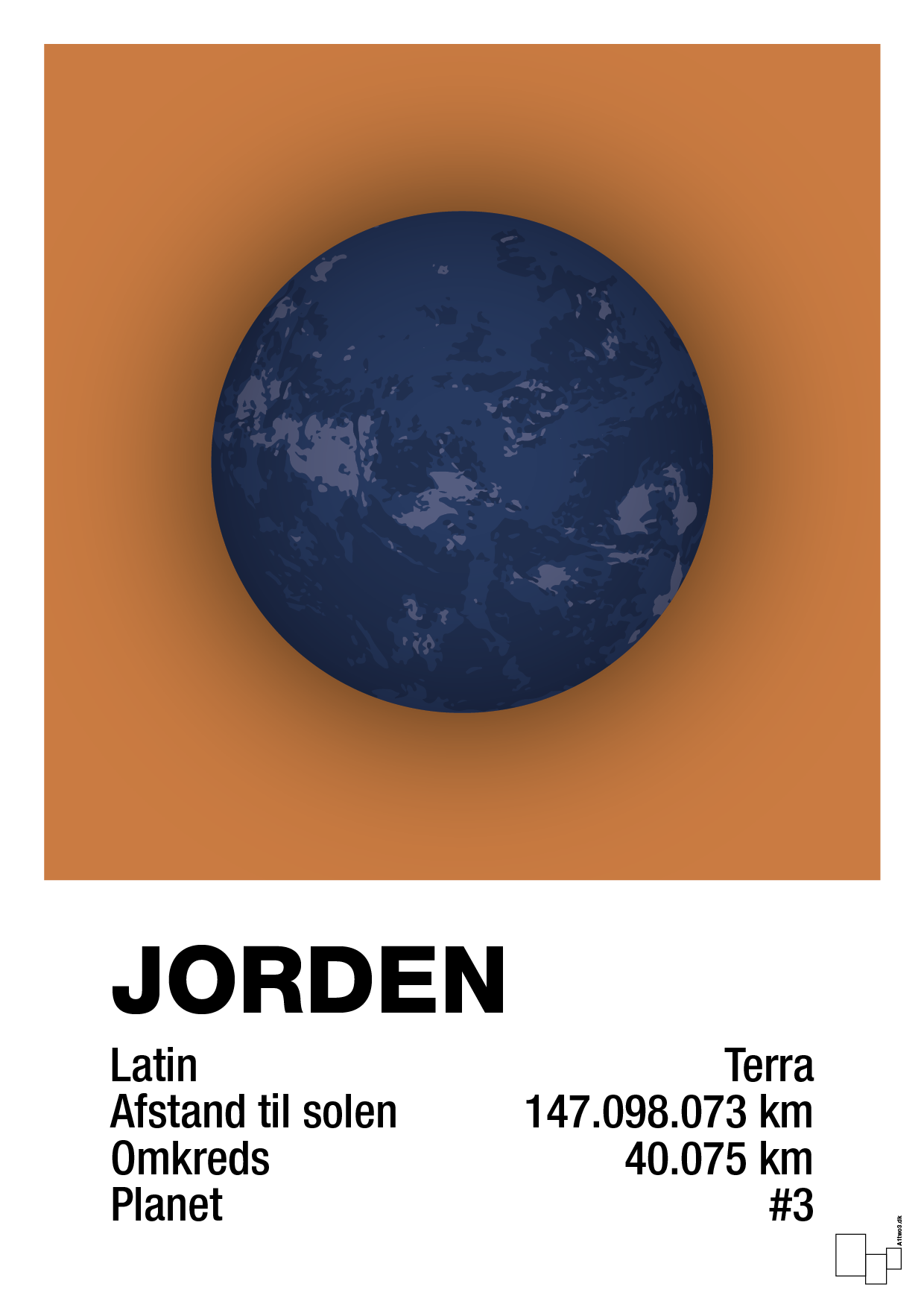 jorden - Plakat med Videnskab i Rumba Orange