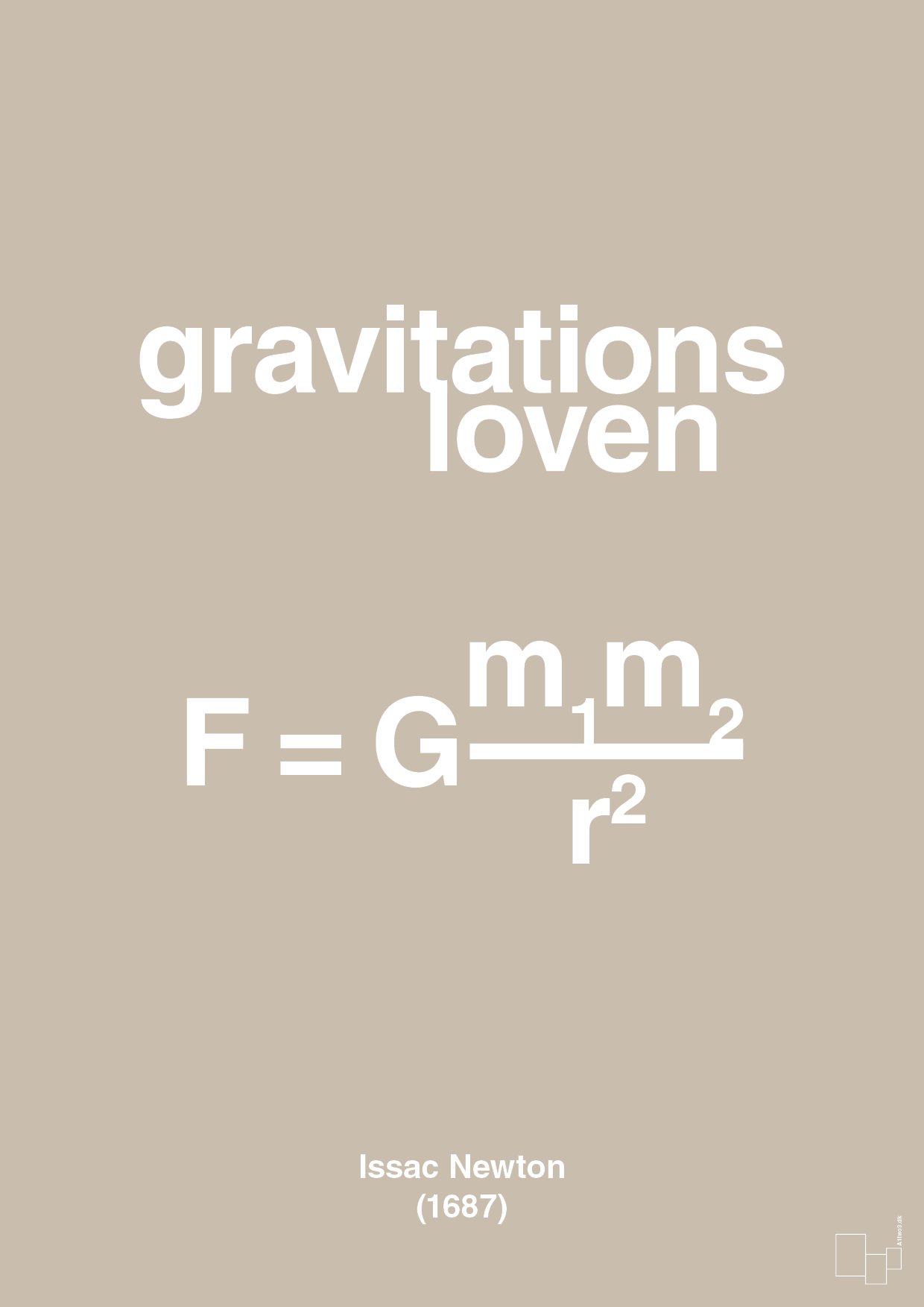 gravitations loven - Plakat med Videnskab i Creamy Mushroom