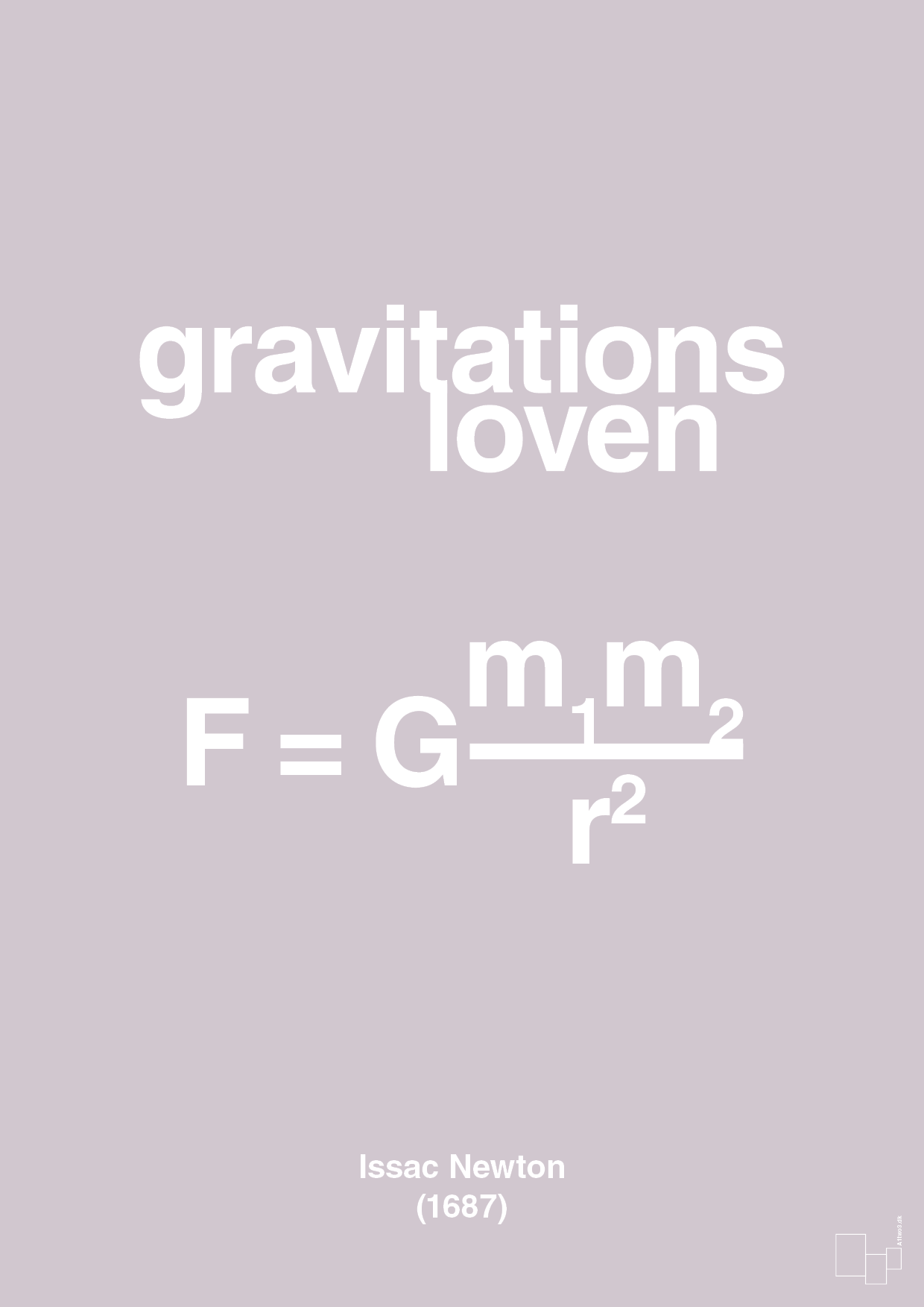 gravitations loven - Plakat med Videnskab i Dusty Lilac