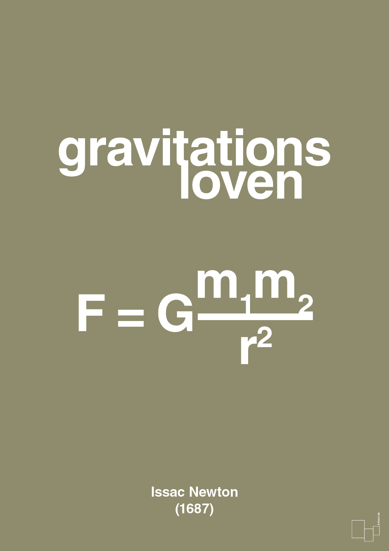 gravitations loven - Plakat med Videnskab i Misty Forrest