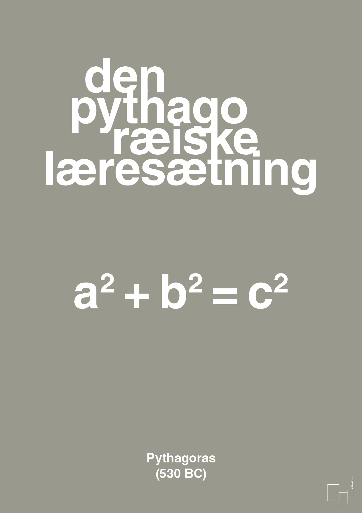 den pythagoræiske læresætning - Plakat med Videnskab i Battleship Gray