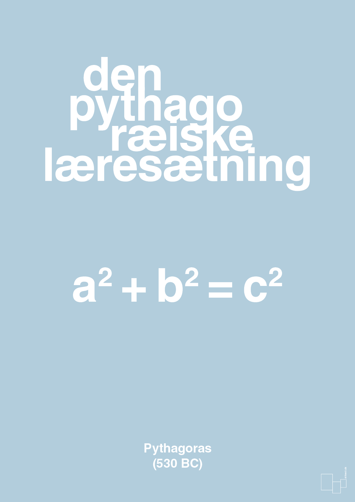 den pythagoræiske læresætning - Plakat med Videnskab i Heavenly Blue