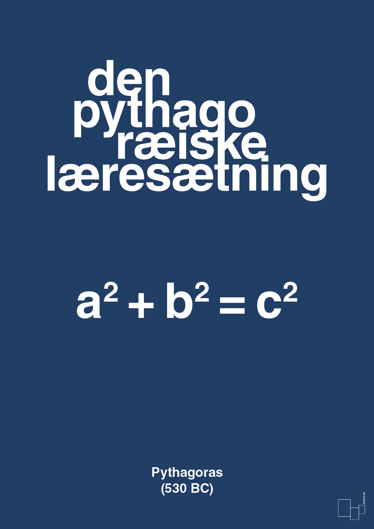 den pythagoræiske læresætning - Plakat med Videnskab i Lapis Blue