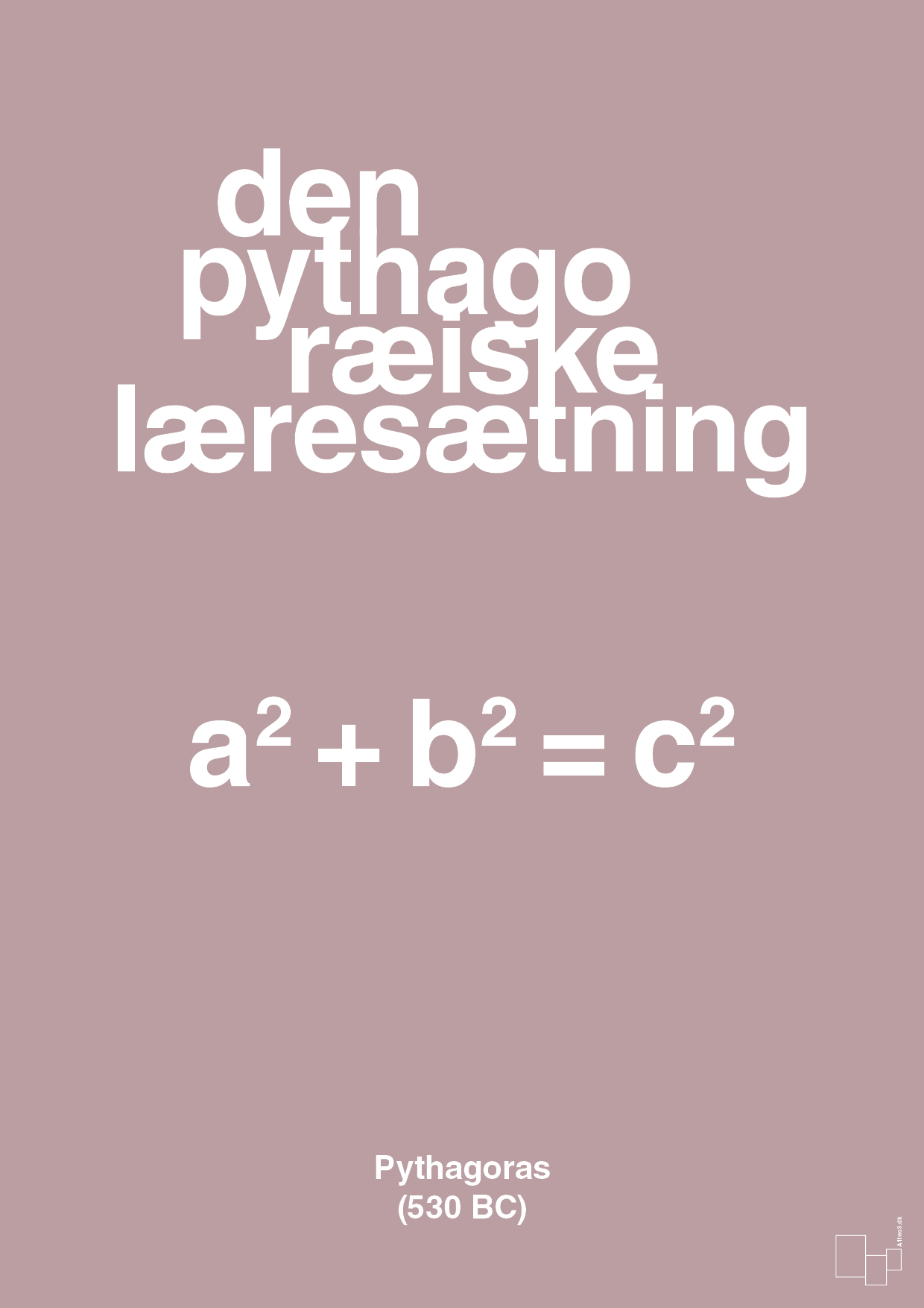 den pythagoræiske læresætning - Plakat med Videnskab i Light Rose
