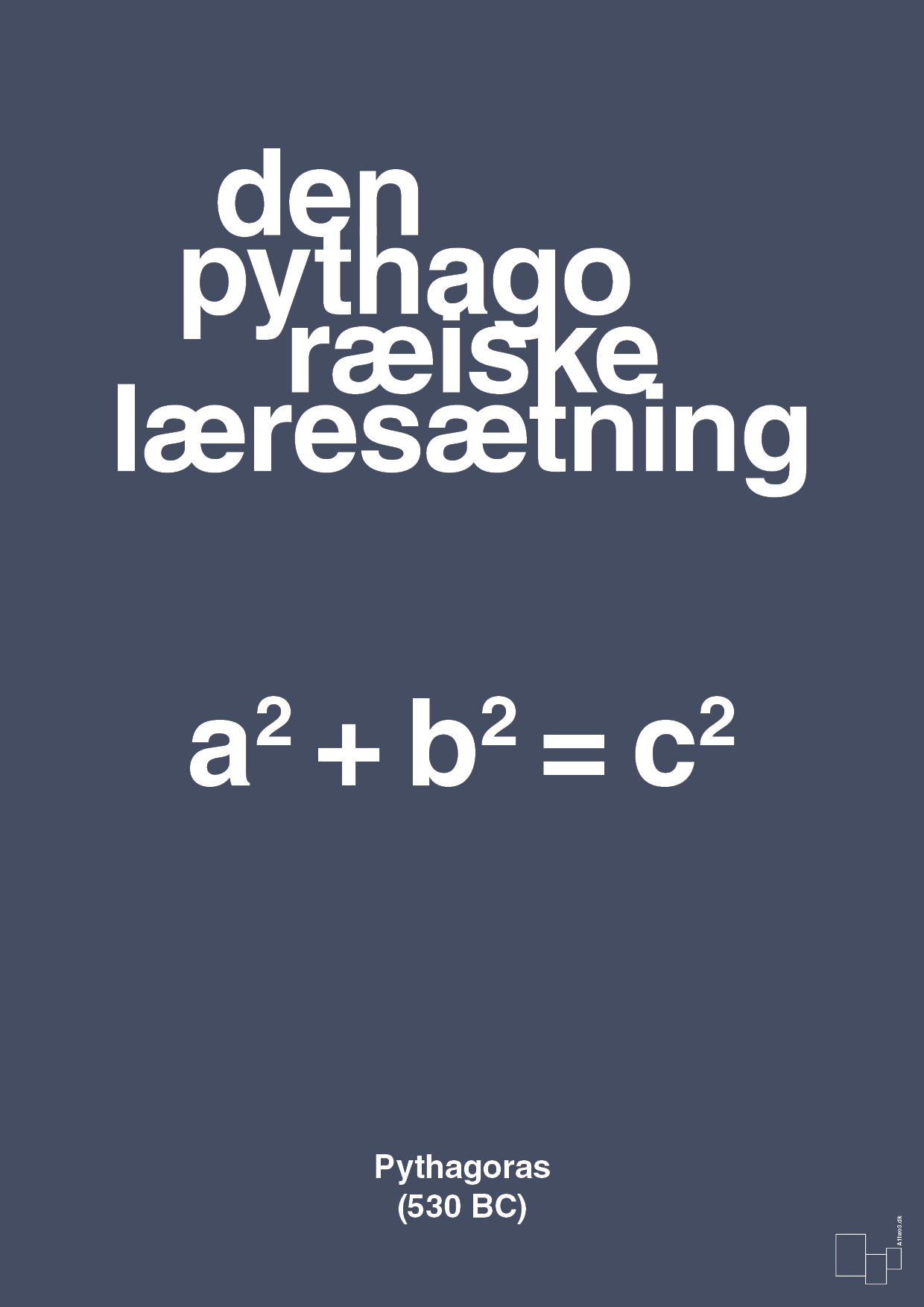 den pythagoræiske læresætning - Plakat med Videnskab i Petrol