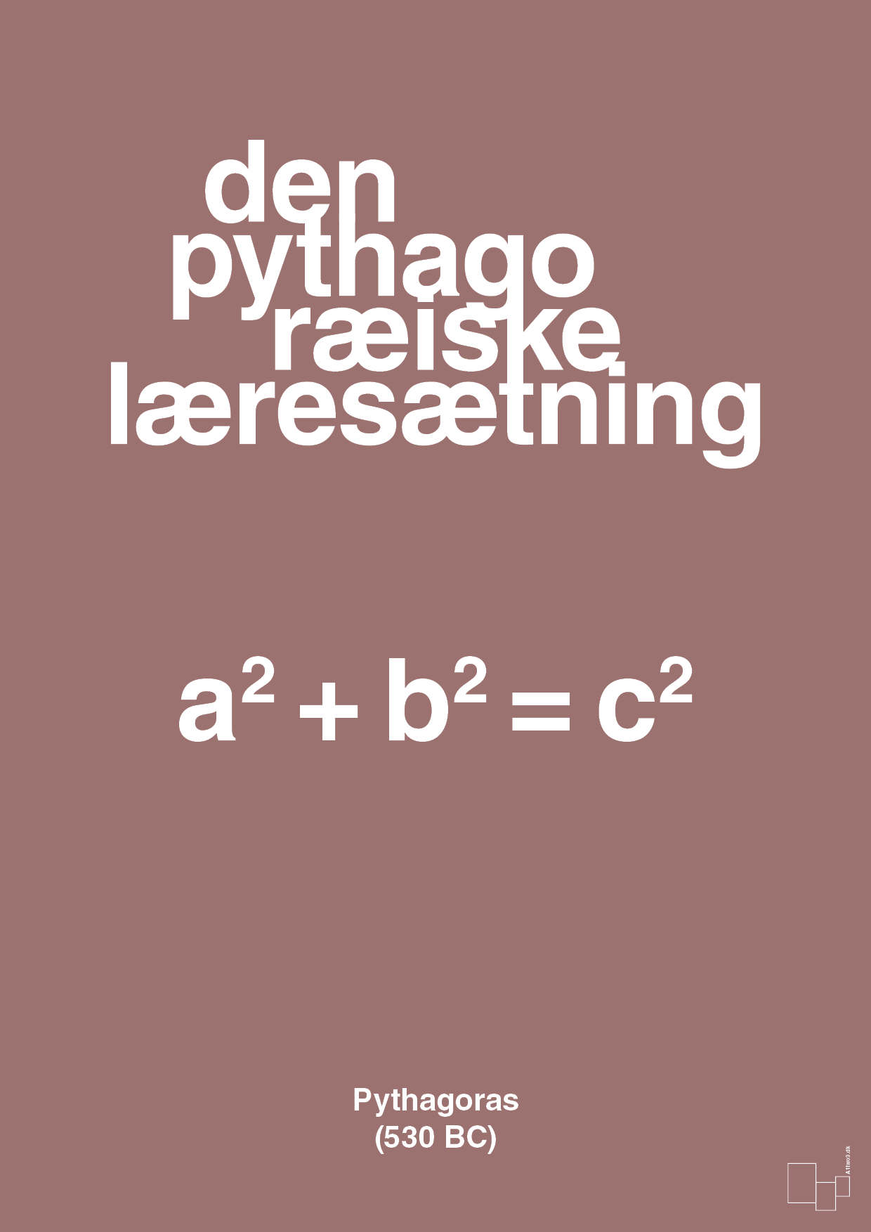 den pythagoræiske læresætning - Plakat med Videnskab i Plum