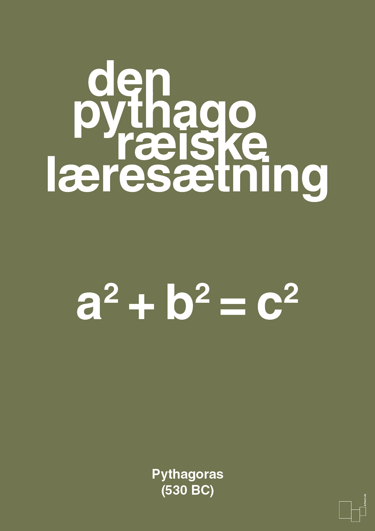 den pythagoræiske læresætning - Plakat med Videnskab i Secret Meadow
