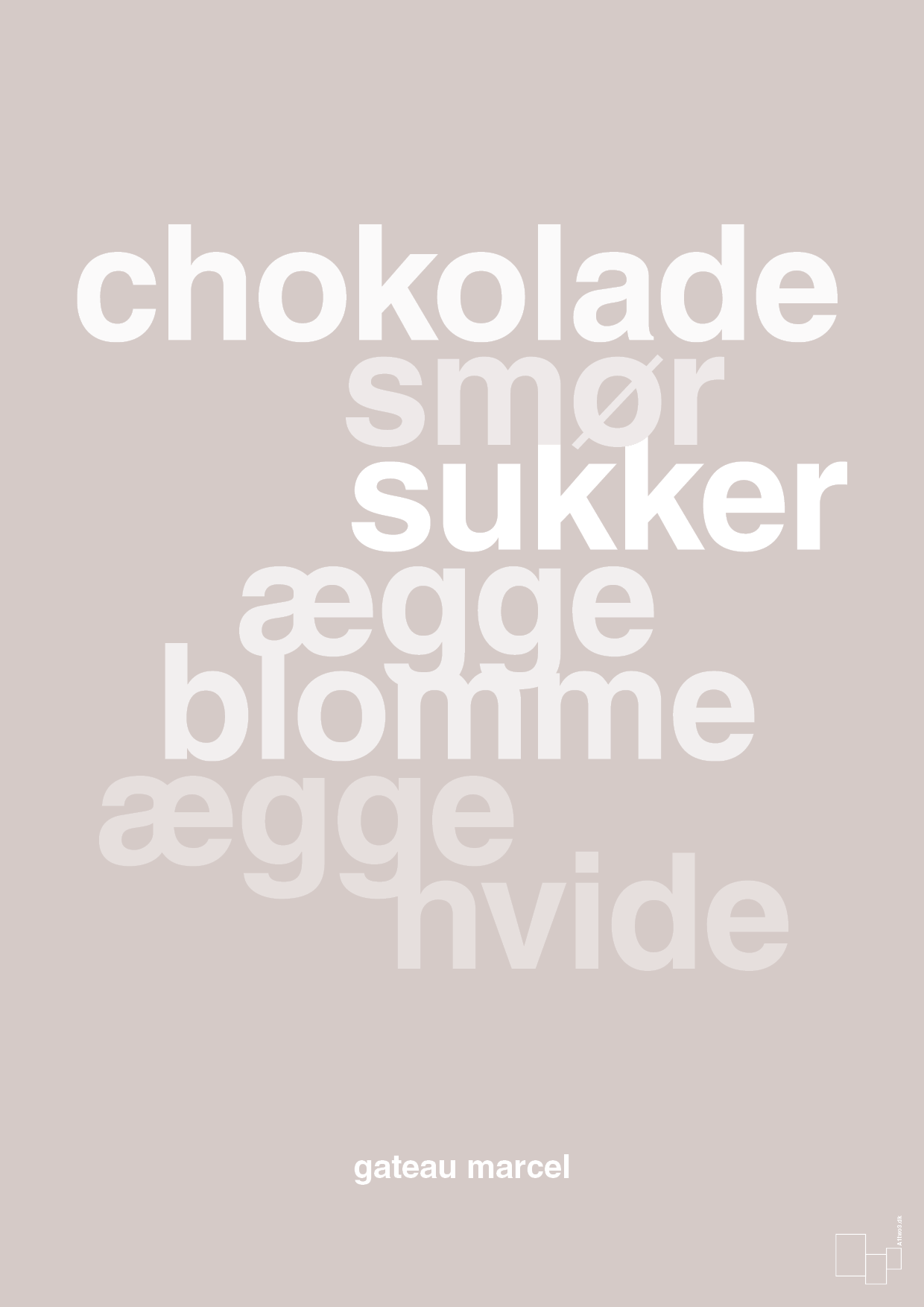 gateau marcel - Plakat med Mad & Drikke i Broken Beige