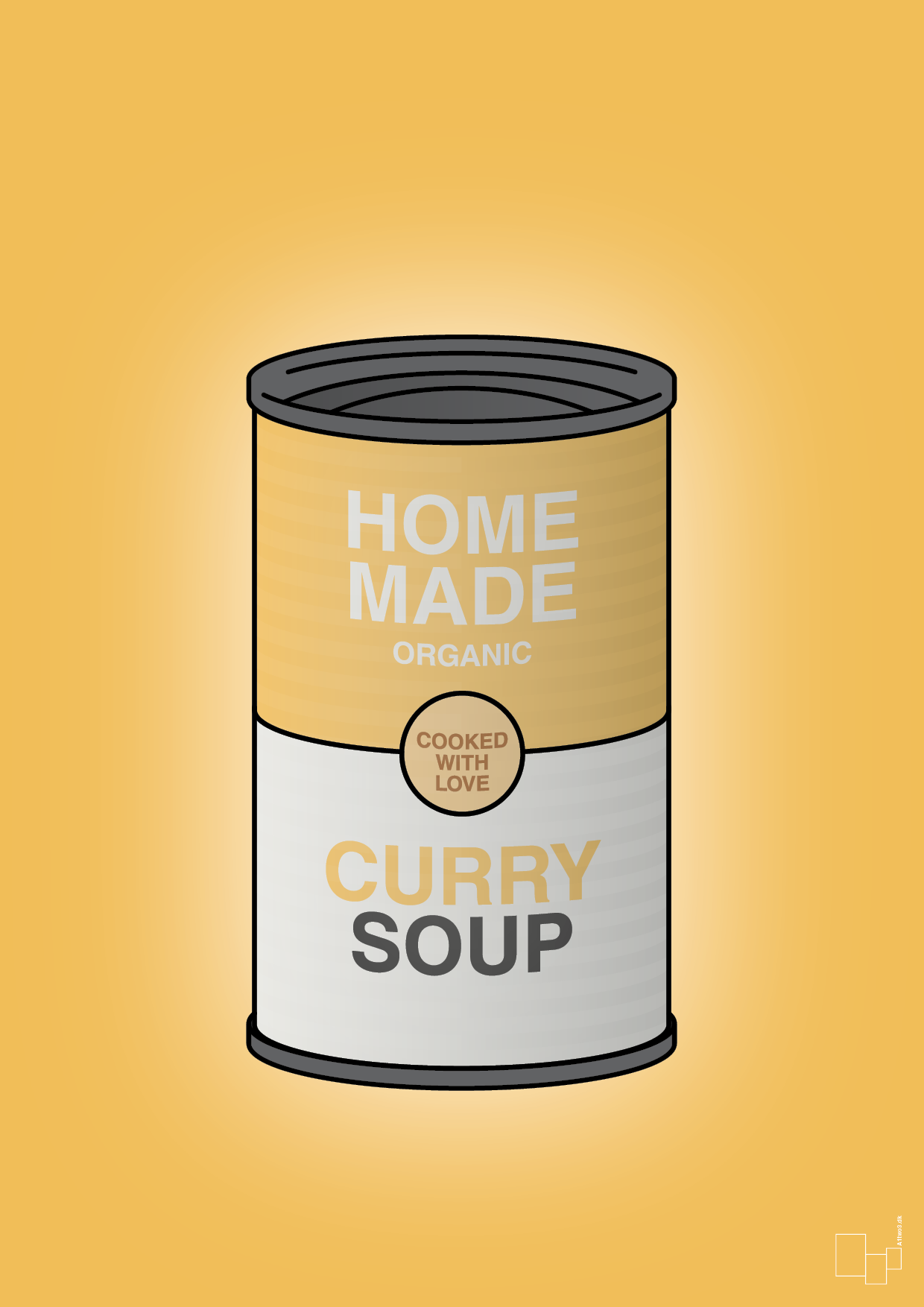dåse med curry soup - Plakat med Mad & Drikke i Honeycomb