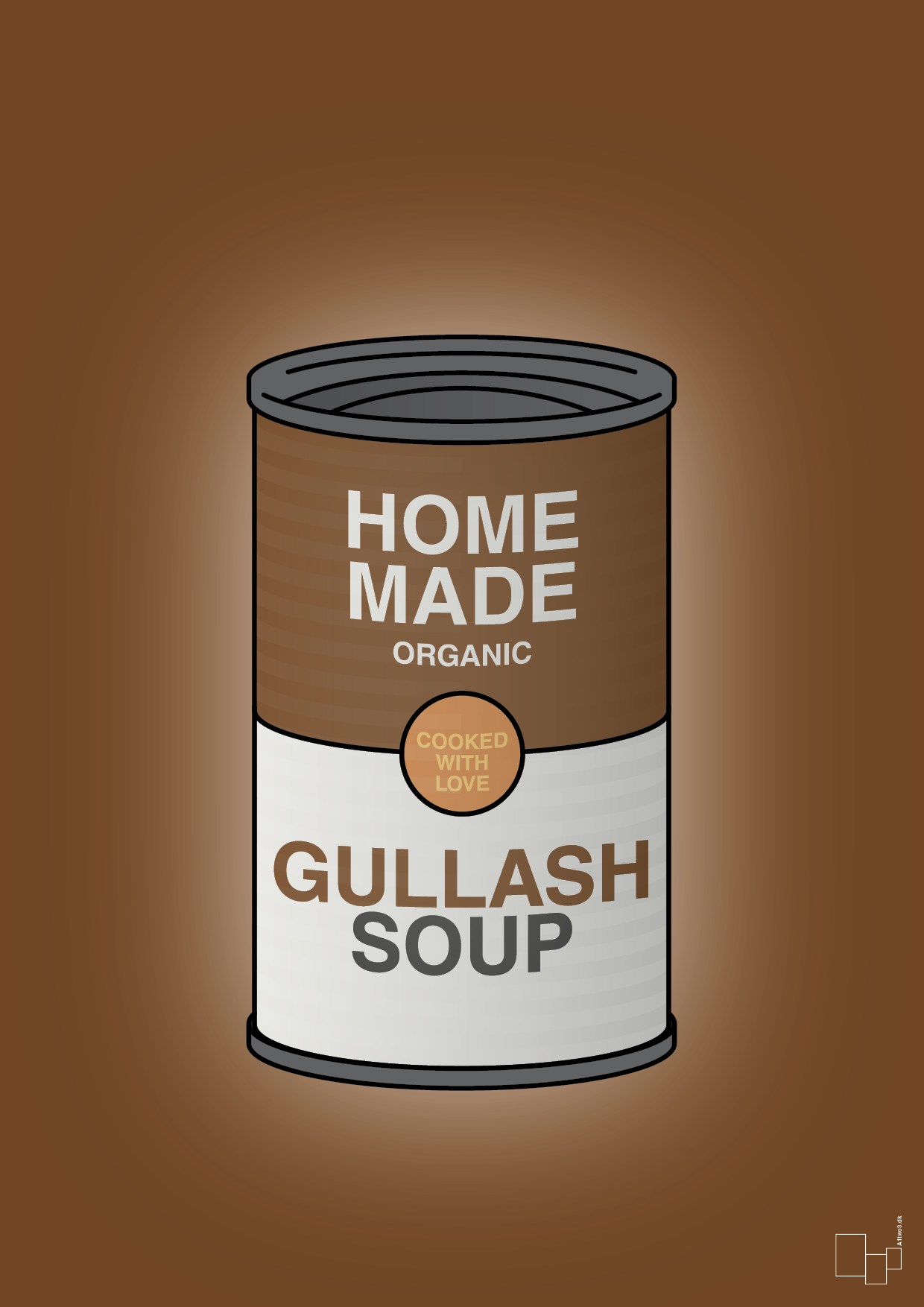 dåse med gullash soup - Plakat med Mad & Drikke i Dark Brown