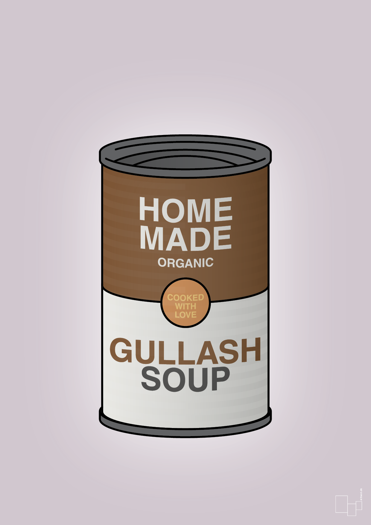 dåse med gullash soup - Plakat med Mad & Drikke i Dusty Lilac