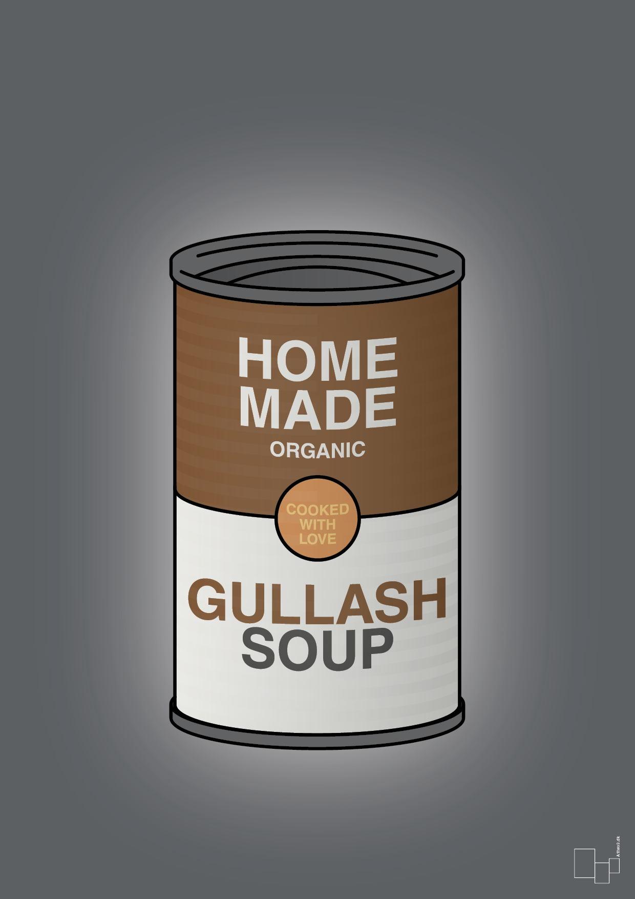dåse med gullash soup - Plakat med Mad & Drikke i Graphic Charcoal