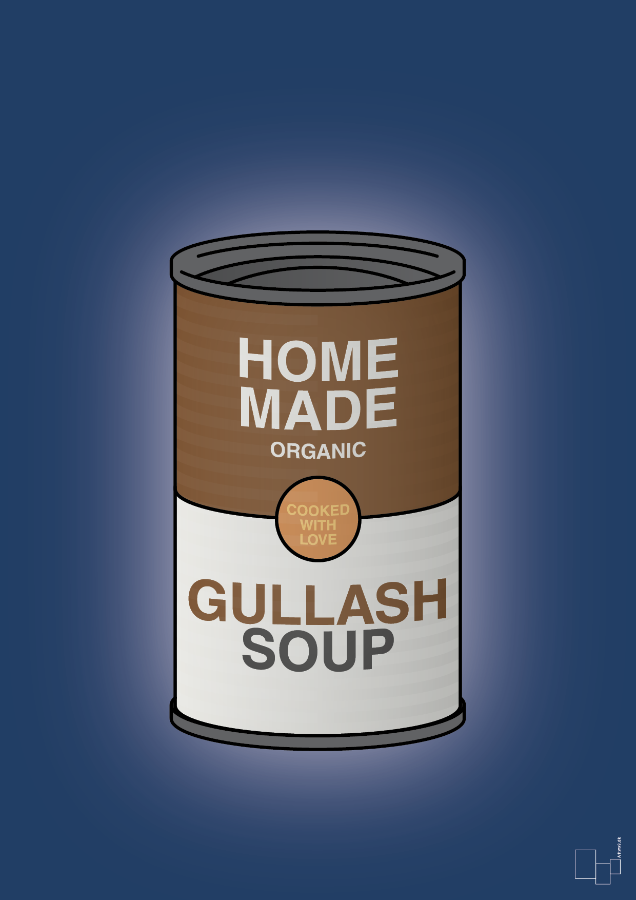 dåse med gullash soup - Plakat med Mad & Drikke i Lapis Blue