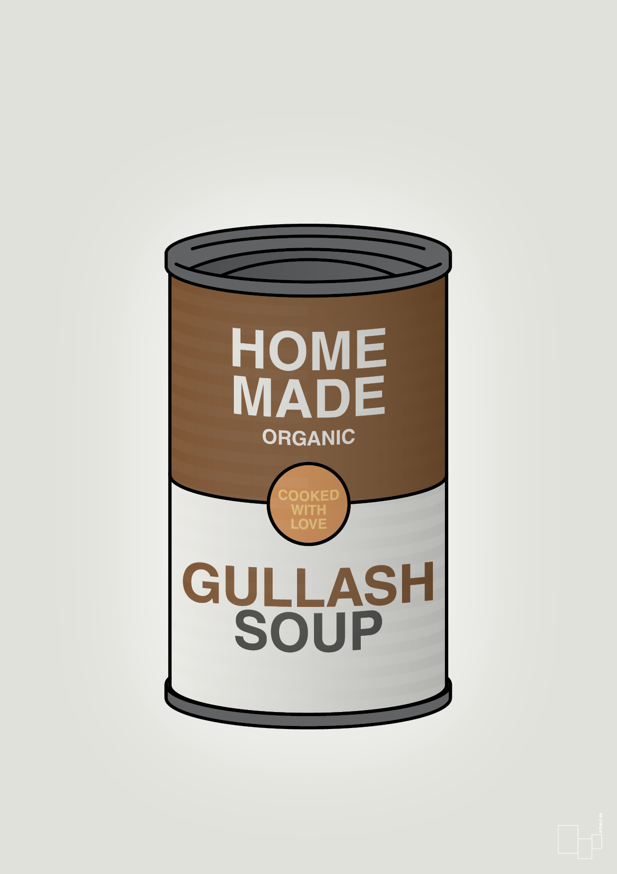 dåse med gullash soup - Plakat med Mad & Drikke i Painters White