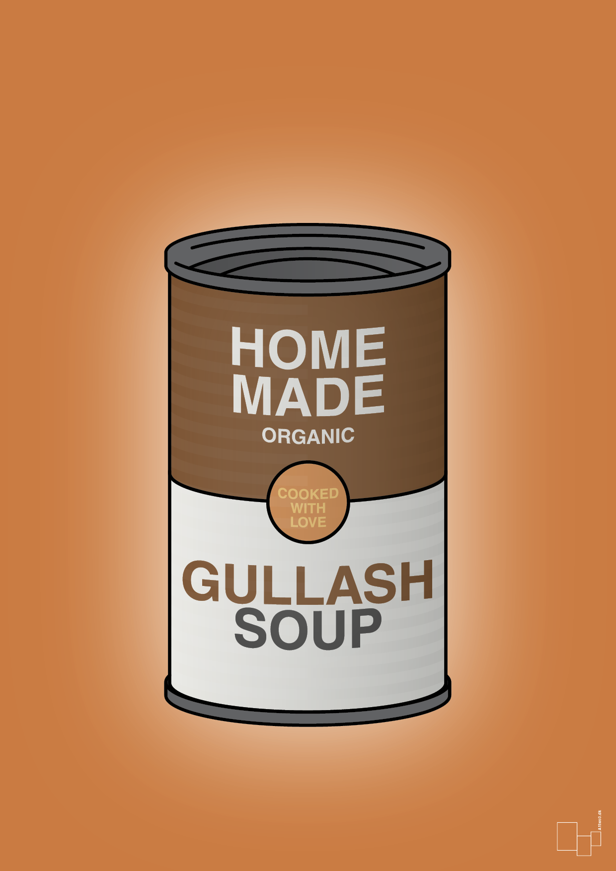 dåse med gullash soup - Plakat med Mad & Drikke i Rumba Orange