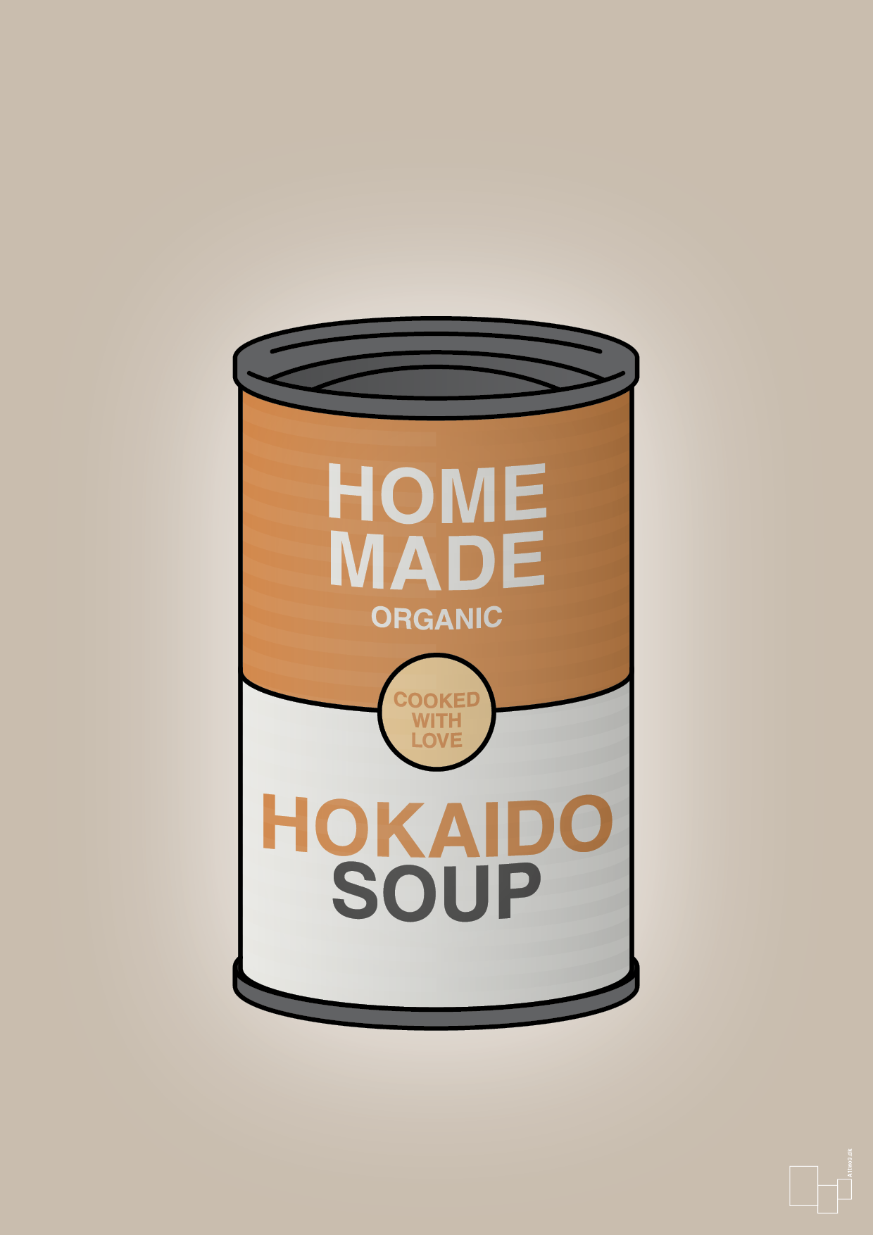 dåse med hokaido soup - Plakat med Mad & Drikke i Creamy Mushroom