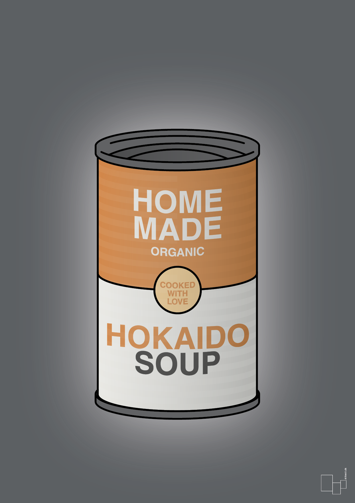 dåse med hokaido soup - Plakat med Mad & Drikke i Graphic Charcoal