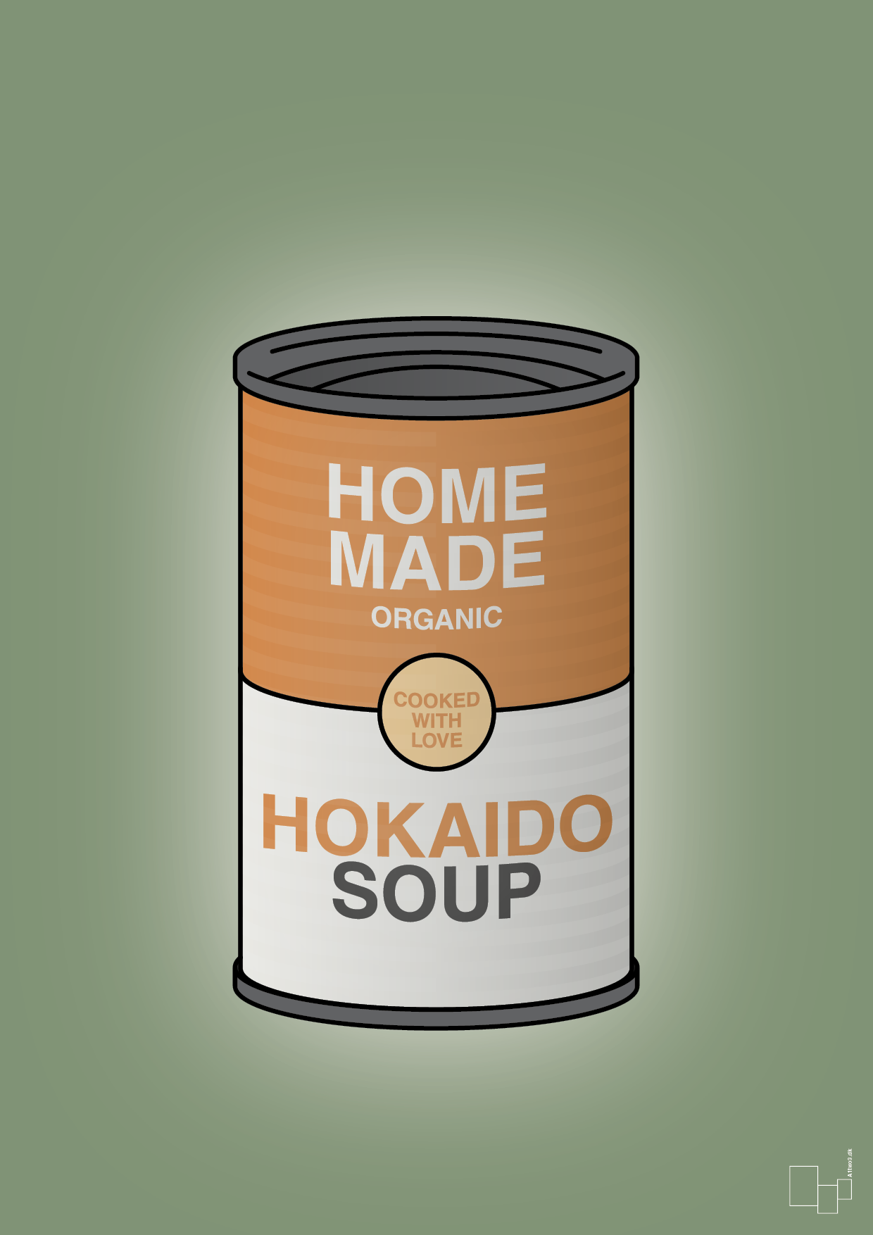 dåse med hokaido soup - Plakat med Mad & Drikke i Jade