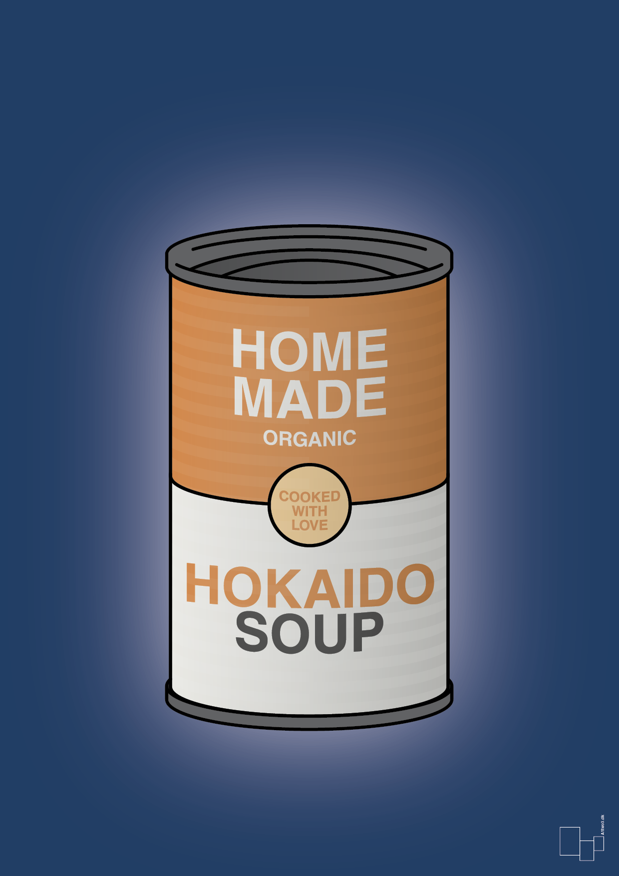 dåse med hokaido soup - Plakat med Mad & Drikke i Lapis Blue